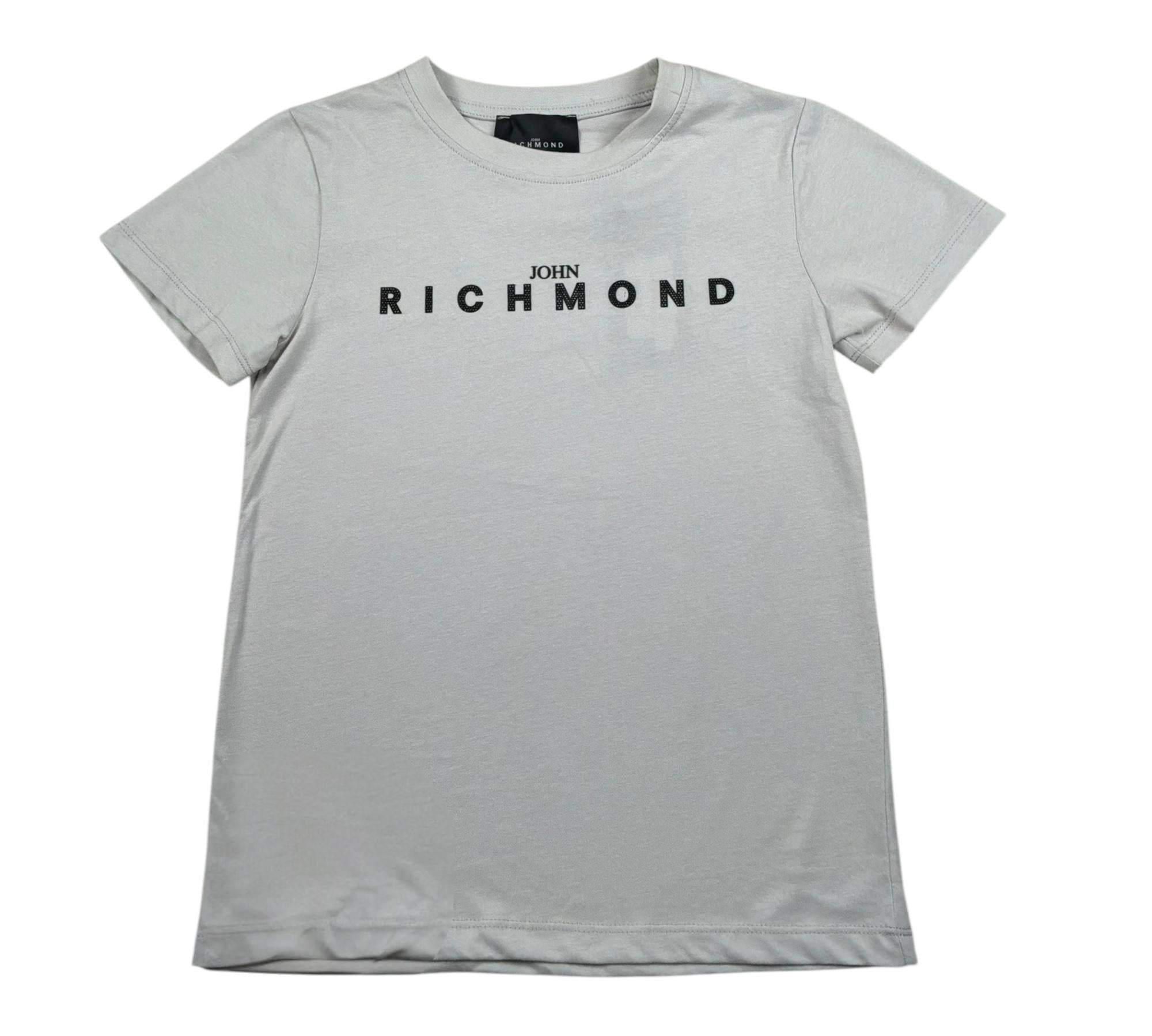 John Richmond T-Shirt Girocollo Tinta Unita con Logo per Bambino RBP26008TS GRIGIO JOHN RICHMOND 