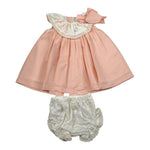 Valentina Bebes Set Abito-Coulotte Tinta Unita per Neonata LOVE12 ROSA VALENTINA BEBES 