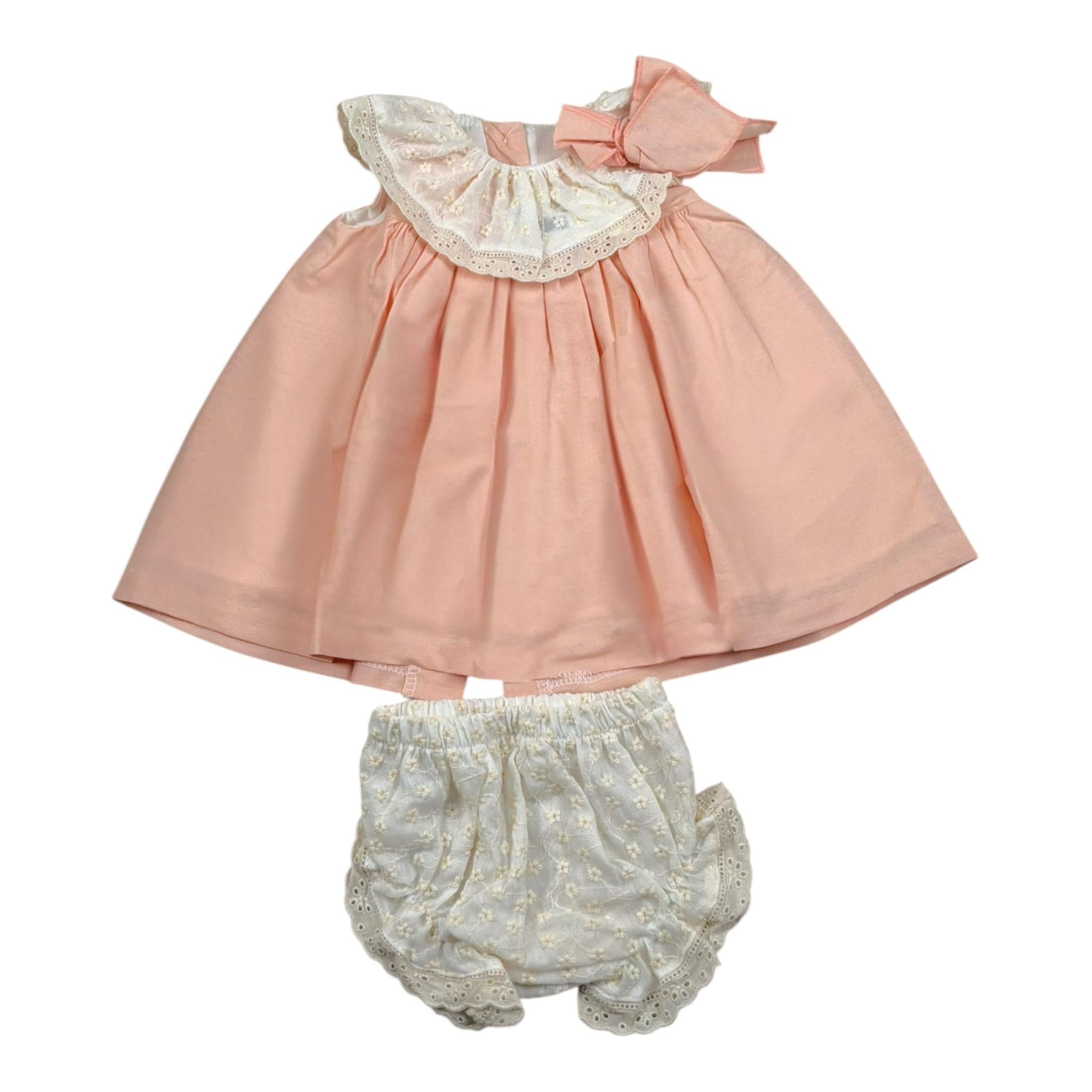 Valentina Bebes Set Abito-Coulotte Tinta Unita per Neonata LOVE12 ROSA VALENTINA BEBES 