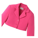 Sarabanda Giacca Tinta Unita Modello Crop per Bambina 08255 FUXIA SARABANDA 