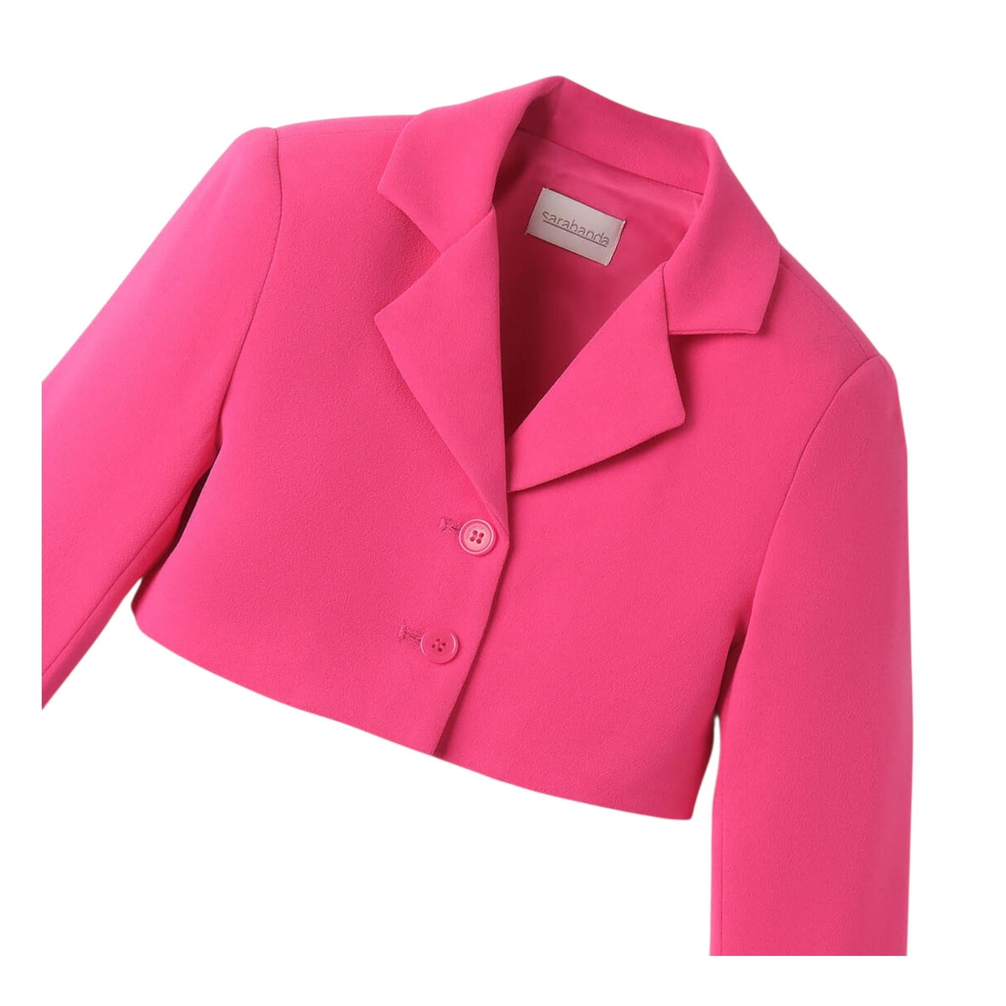 Sarabanda Giacca Tinta Unita Modello Crop per Bambina 08255 FUXIA SARABANDA 