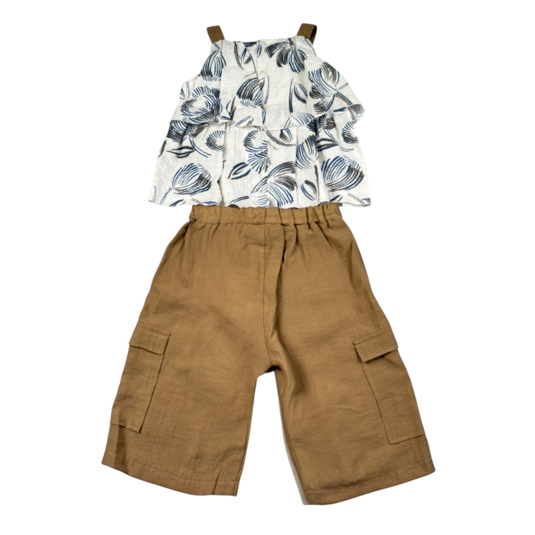 Barcellino Completo 2 Pezzi Camicia-Pantalone per Bambina 120415 BIANCO BARCELLINO 