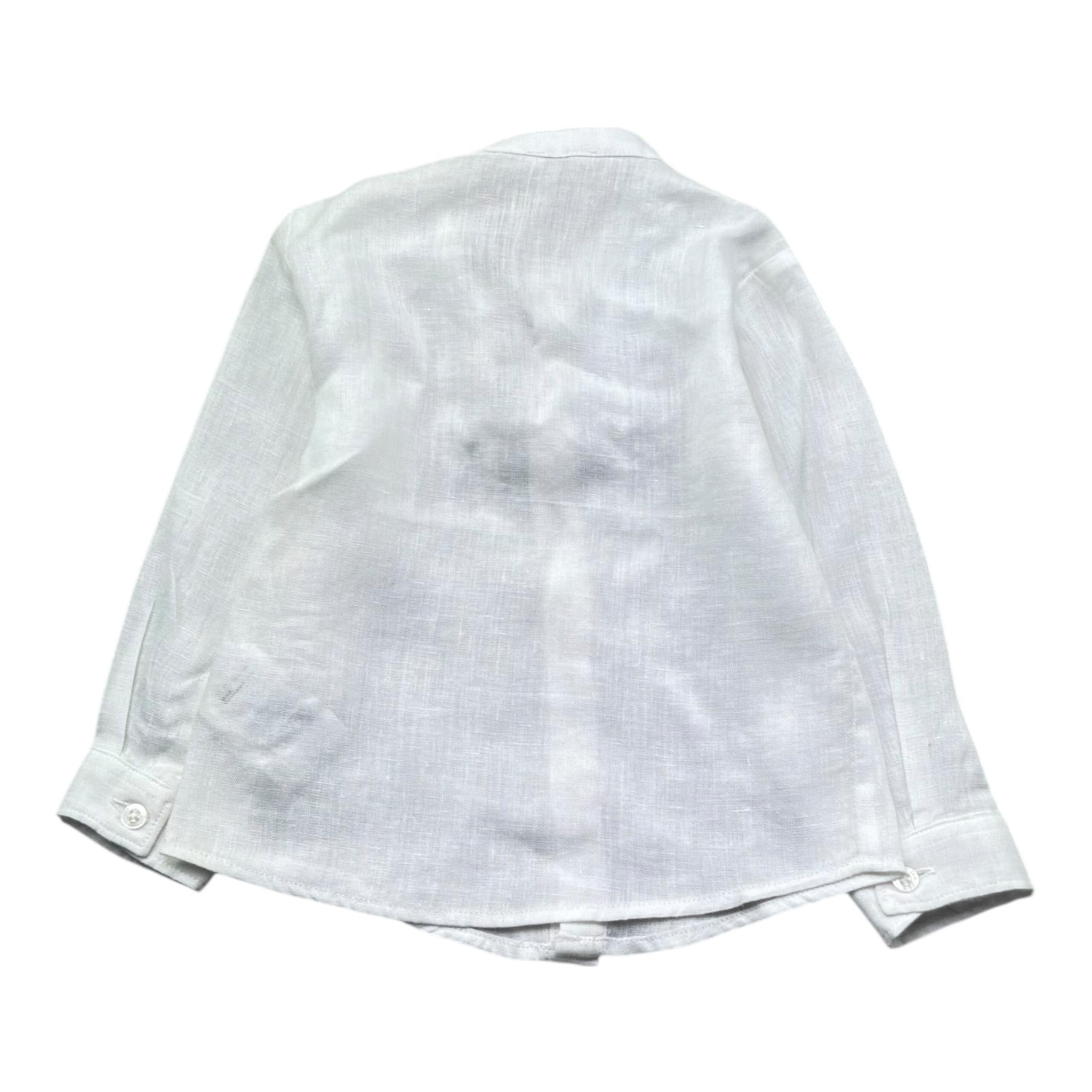 Le Bebe' Camicia Tinta Unita con Colletto Coreano per Neonato LBB5386 BIANCO LE BEBE' 