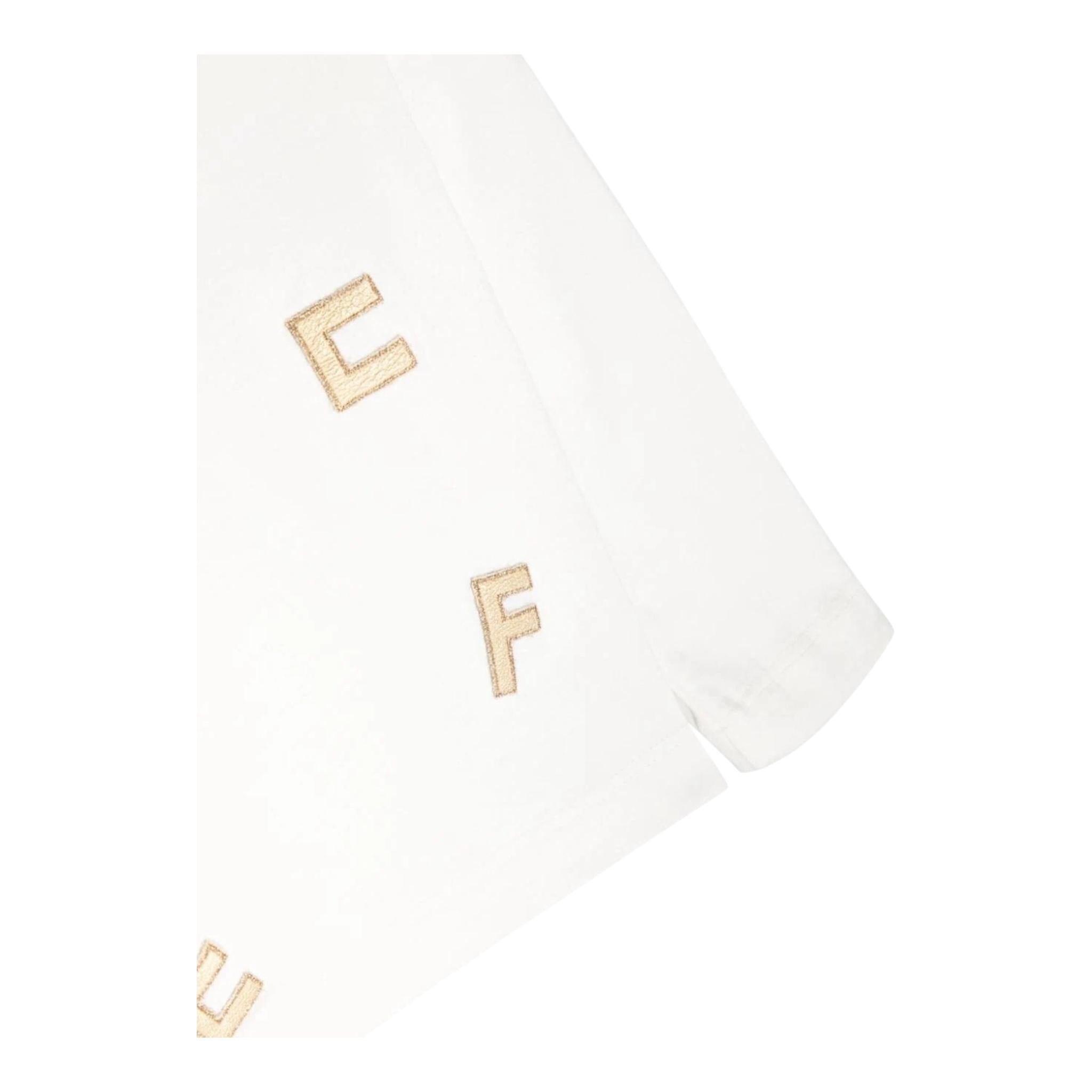 ELISABETTA FRANCHI shirt girocollo tinta unita con stampe in contrsto Bianco per Neonata EGTS072 BIANCO ELISABETTA FRANCHI 