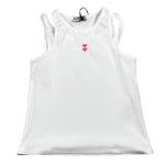 Please Canotta Tinta Unita A Costine per Bambina M019072G72 BIANCO PLEASE 