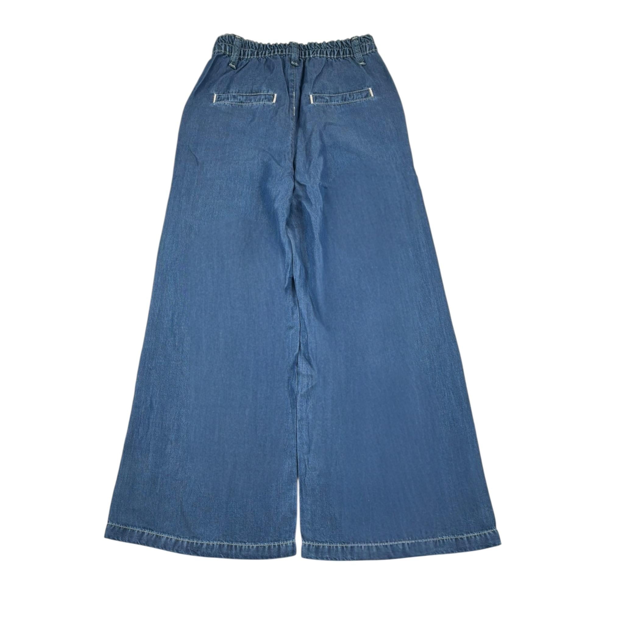 Lu Lu By Miss Grant Pantalone In Denim Modello A Palazzo per Bambina LL3412 AZZURRO LU LU BY MISS GRANT 