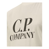 C.P. Company T-Shirt Tinta Unita Girocollo Con Stampa Bianco Per Bambino