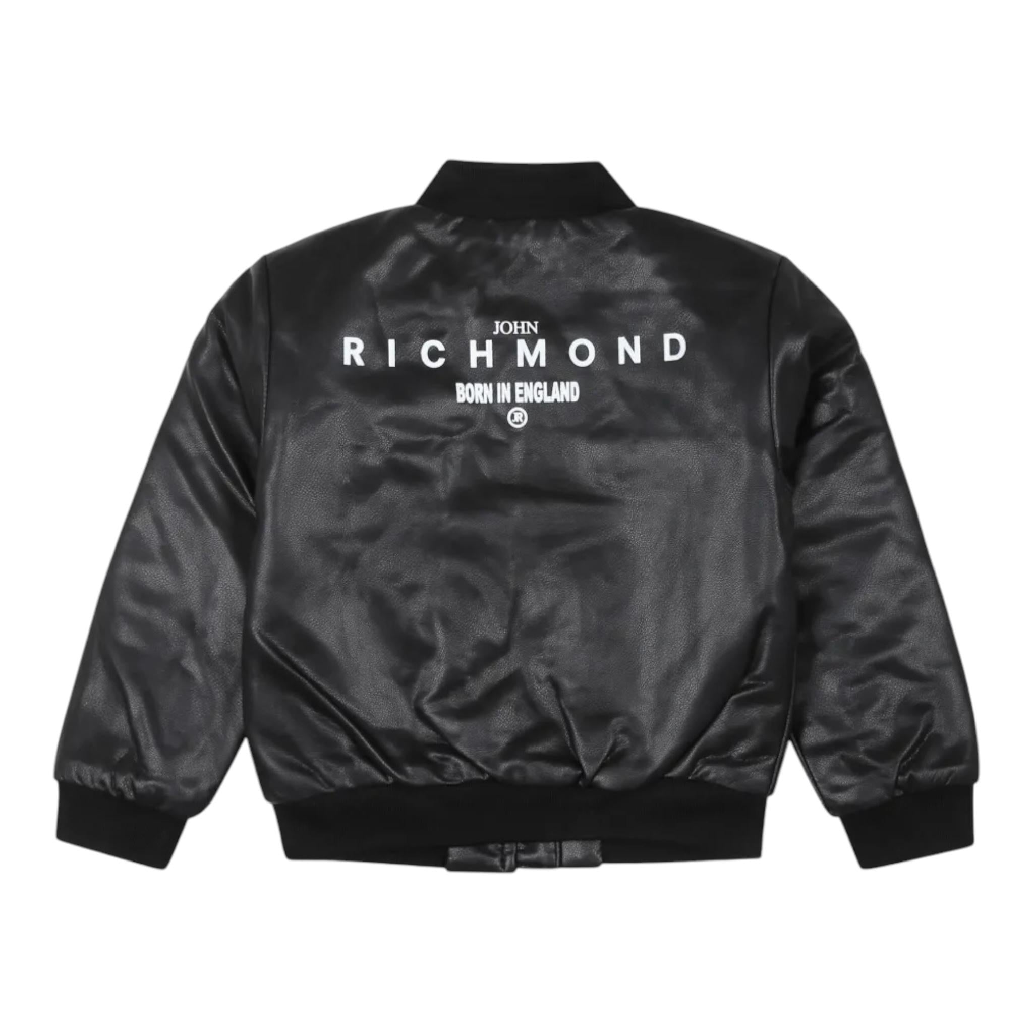JOHN RICHMOND giubbino in ecopelle tinta unita con zip Nero per Bambino RIA24069GBJ NERO JOHN RICHMOND 