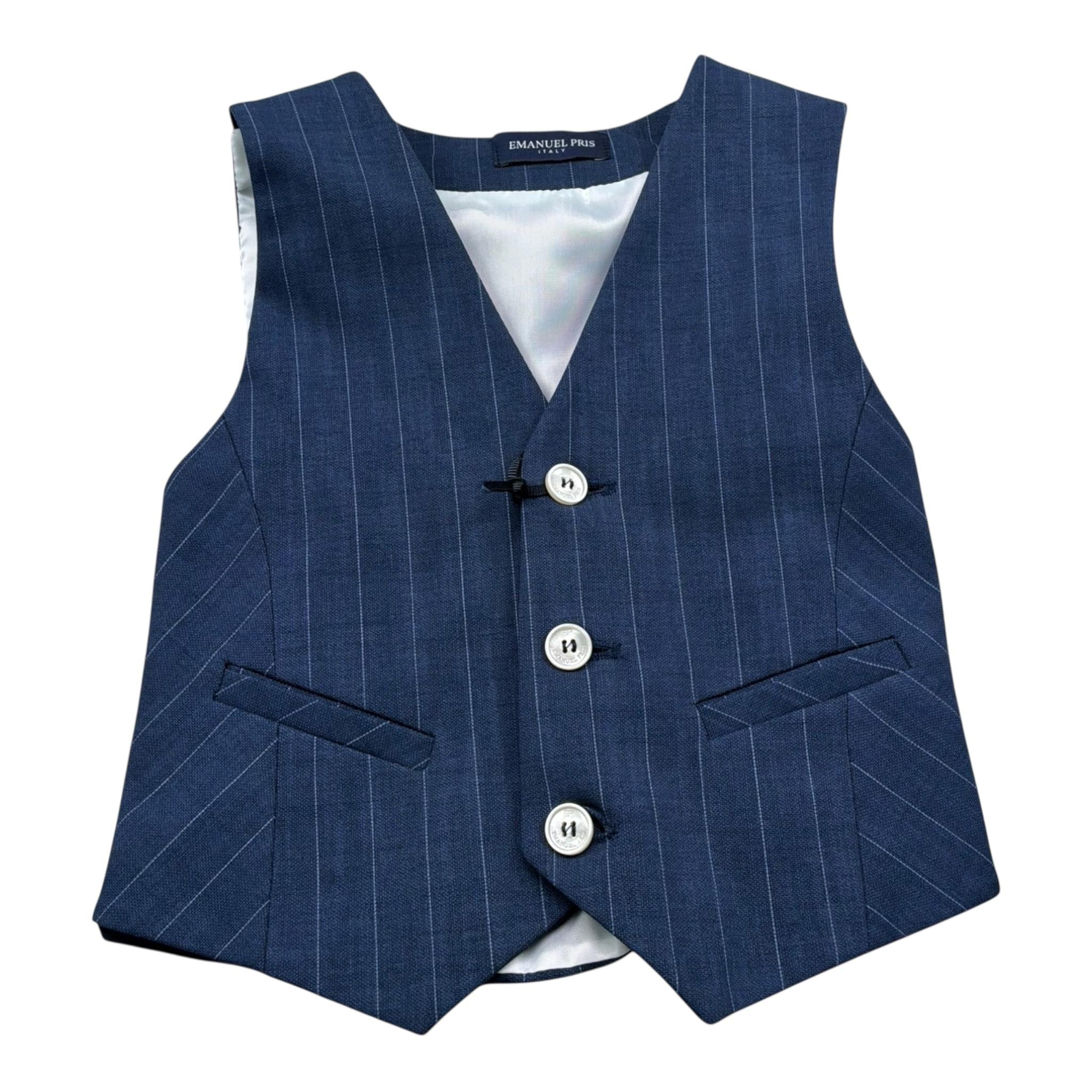 Emanuel Pris Gilet Tinta Unita per Bambino EPC2103B BLU EMANUEL PRIS 