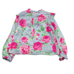 MISS BLUMARINE camicia tinta unita con fantasia fiori Azzurro per Bambina IF3158T3674 AZZURRO MISS BLUMARINE 