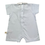 Baby Gi Pagliaccetto Mezza Manica Tinta Unita Azzurro Per Neonato