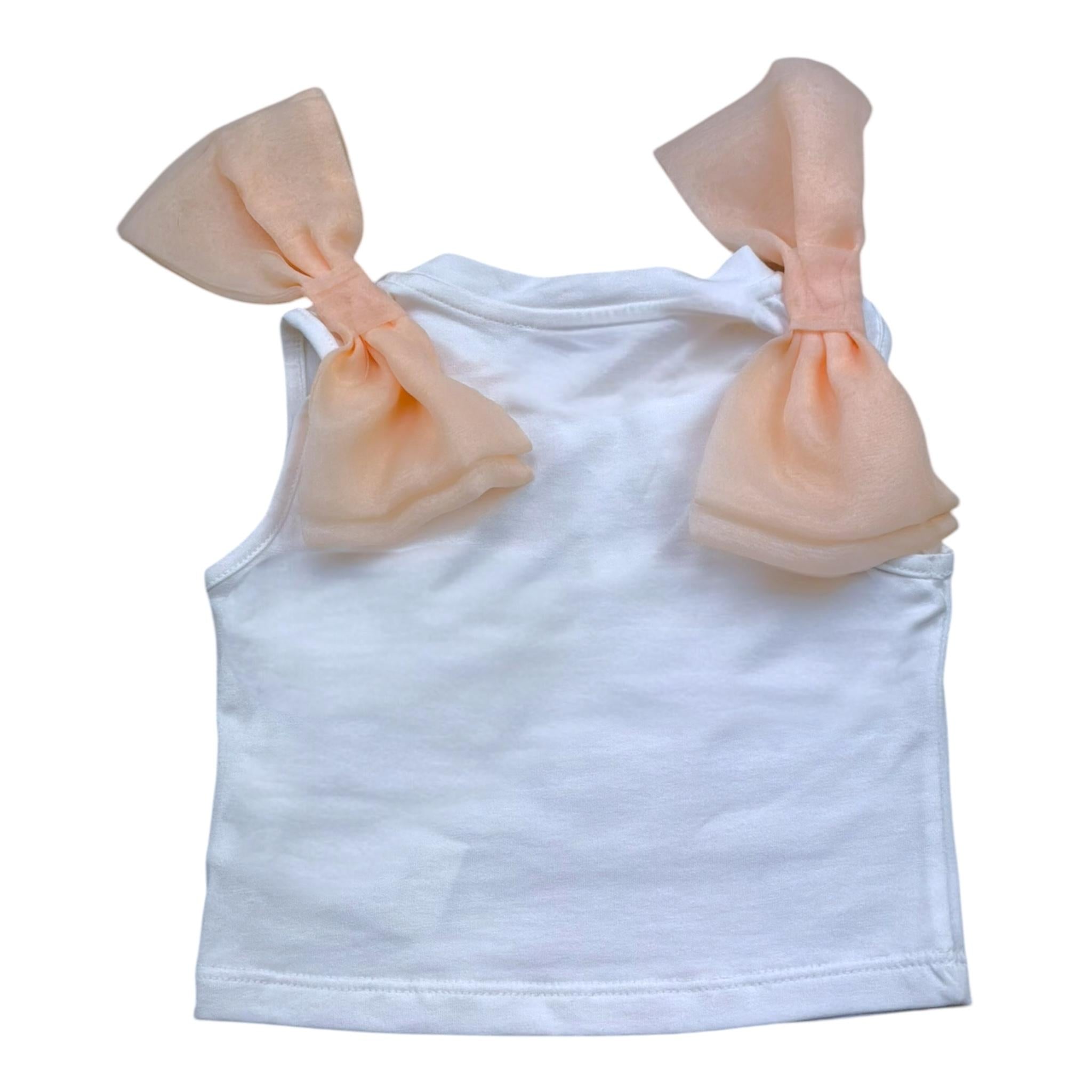 Miss Grant Completo 2 Pezzi Top-Gonna con Tulle per Bambina MG12322 BIANCO MISS GRANT 