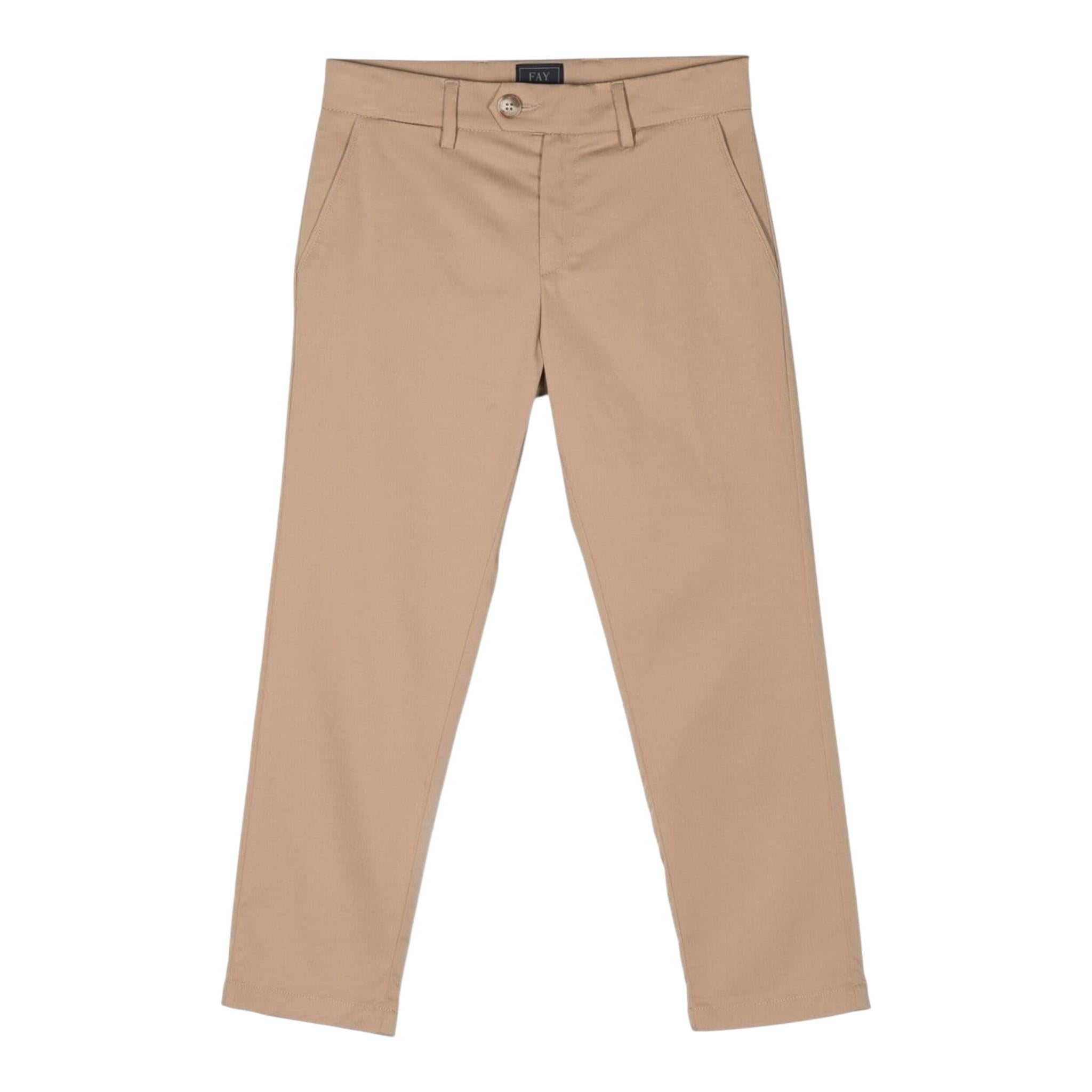Fay Pantalone Tinta Unita con Tasche Americane per Bambino FS6P20 BEIGE FAY 