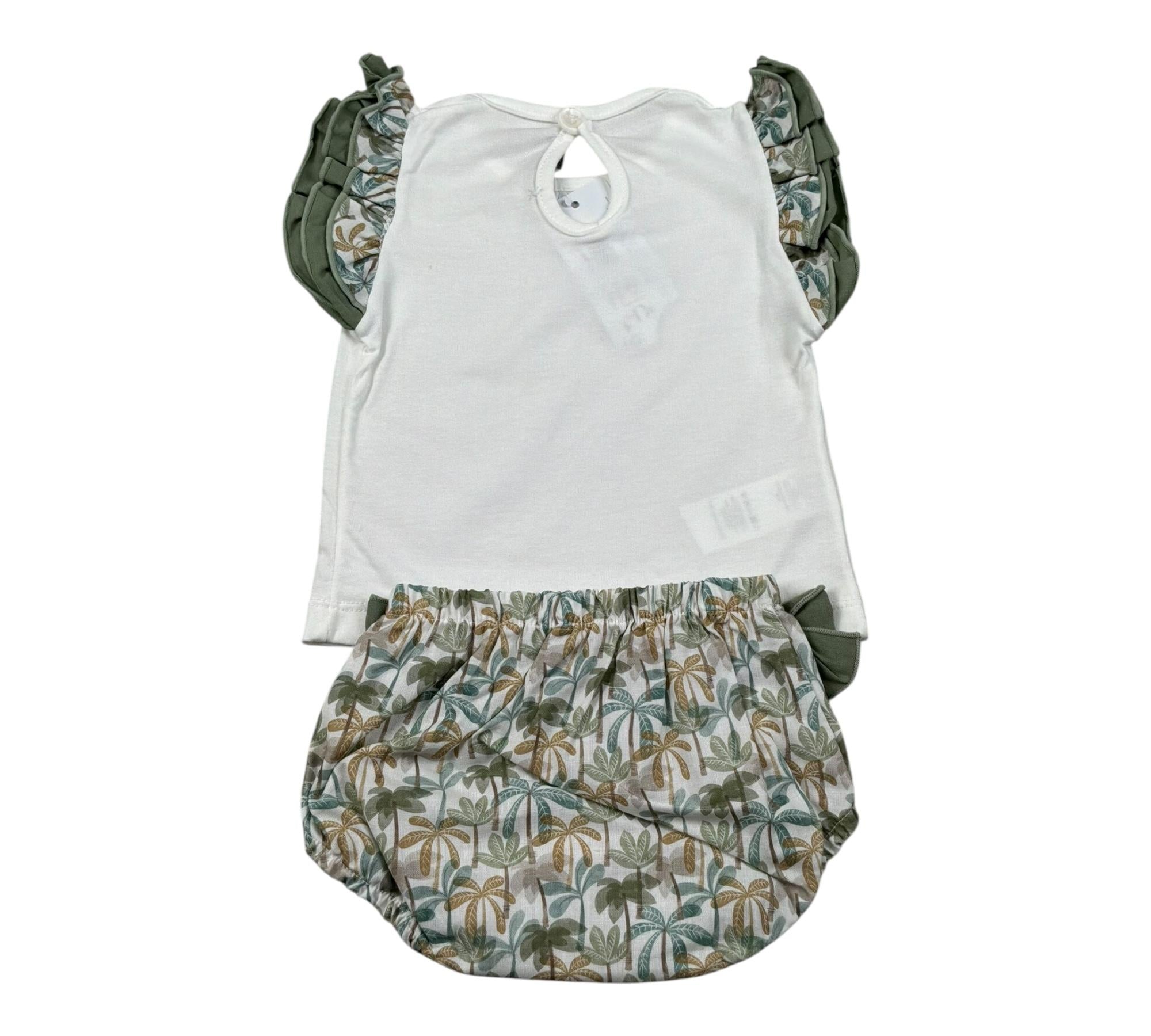 Calamaro Completo 2 Pezzi T-Shirt-Culotte per Neonata 11129 BIANCO CALAMARO 