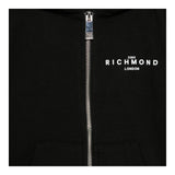 John Richmond Felpa Tinta Unita con Zip E Cappuccio per Bambino RBP25004FE NERO JOHN RICHMOND 