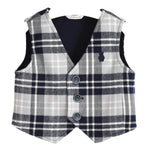 MINI BANDA gilet fantasia quadri Blu per Neonato 35688X BLU MINI BANDA 