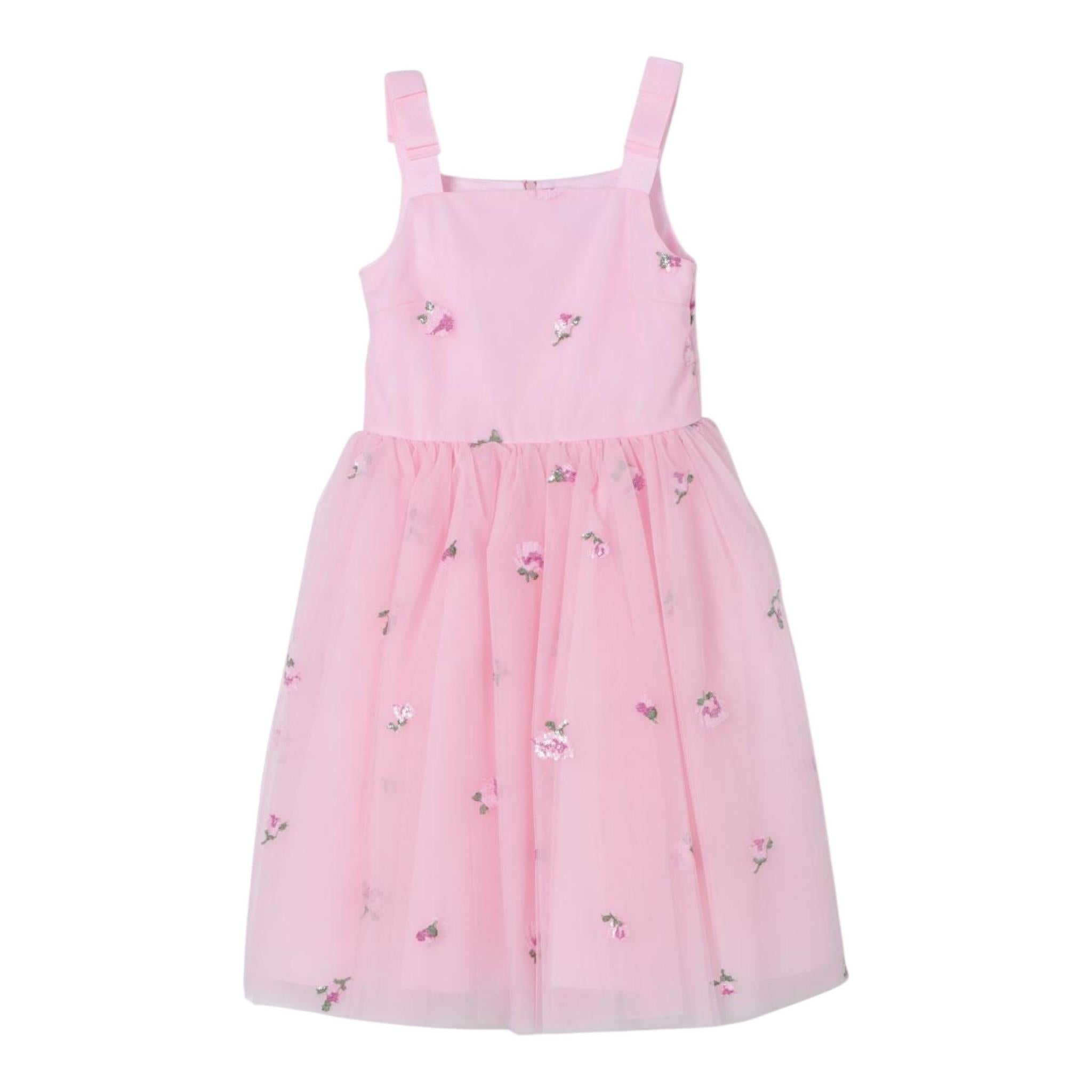 Simonetta Abito Cerimonia Tinta Unita con Paillettes per Bambina SU1B82 ROSA SIMONETTA 