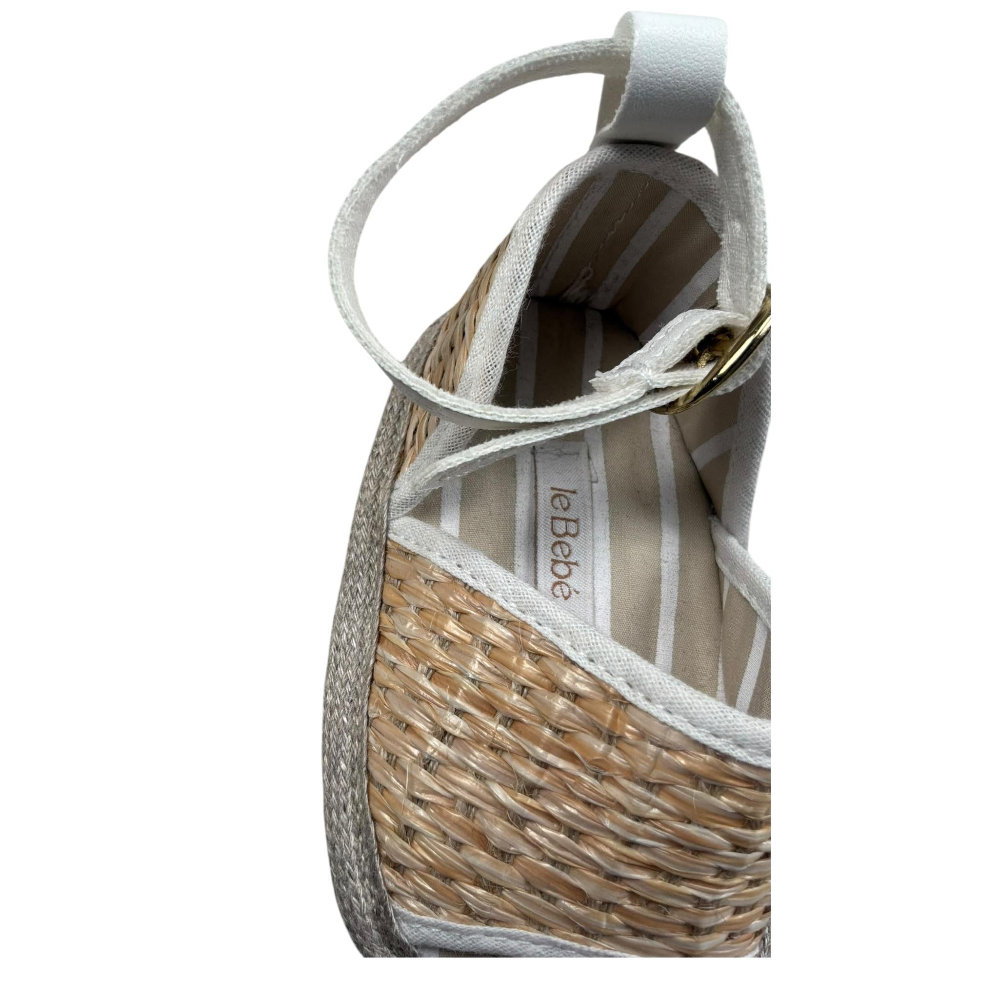 Le Bebe Sandalo Tinta Unita In Paglia per Neonata LBG5910 BEIGE LE BEBE 