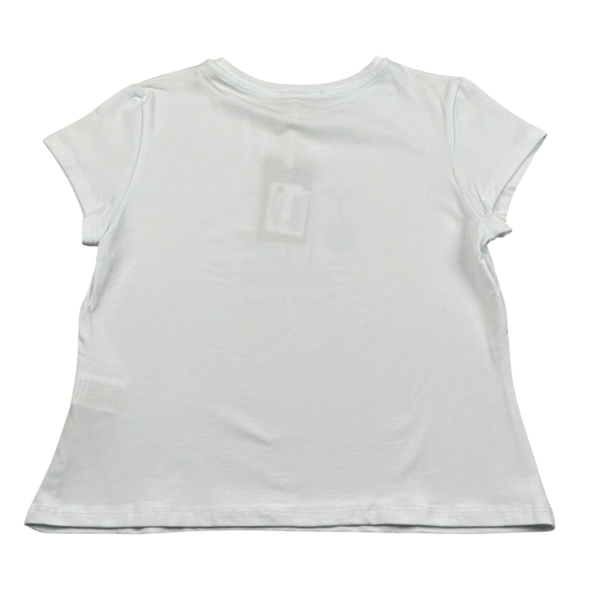 Manila Grace T-Shirt Girocollo Tinta Unita con Stampa per Bambina MG2642 BIANCO MANILA GRACE 