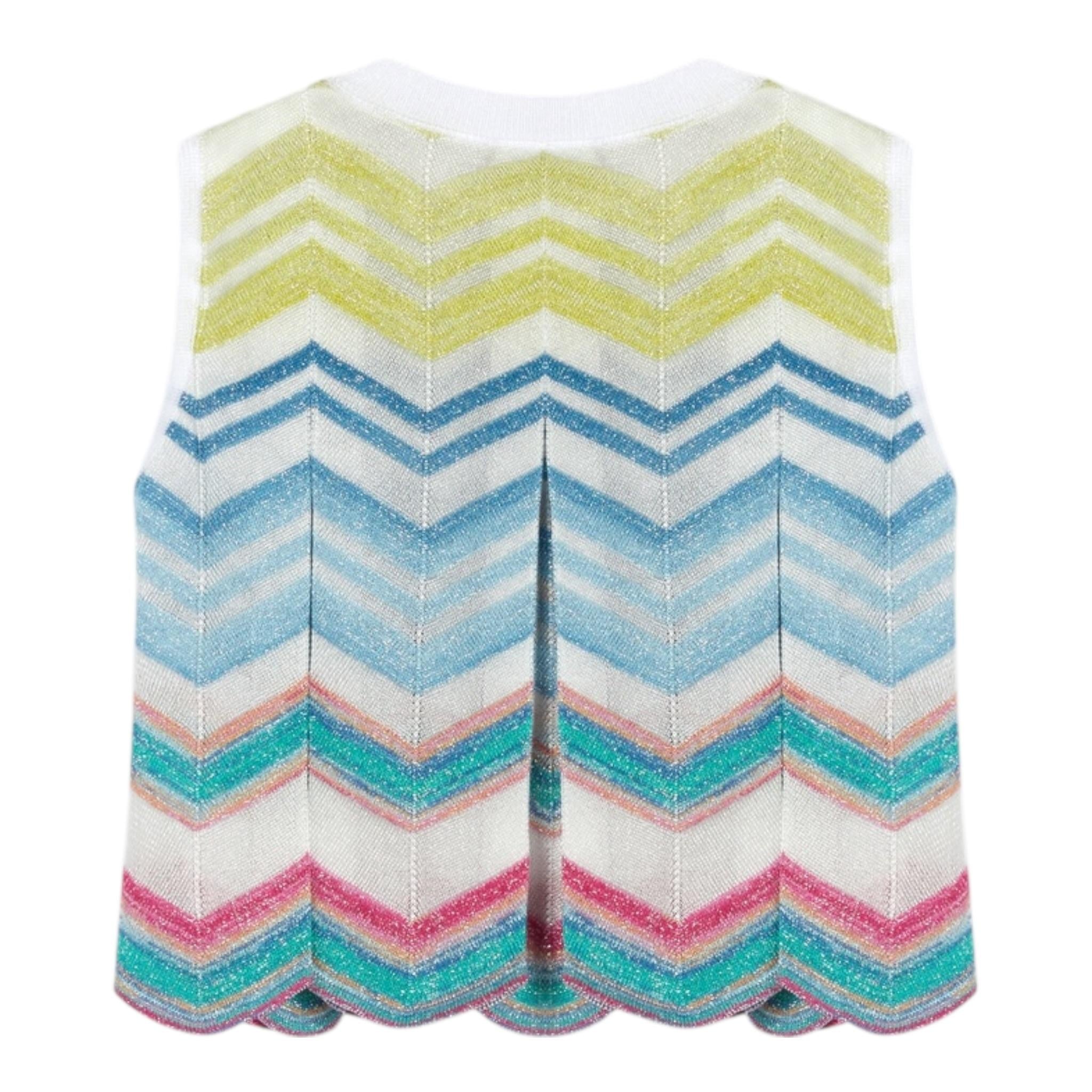 Missoni Top Giromanica Stampa Fantasia per Bambina MU0A32 BIANCO MISSONI 