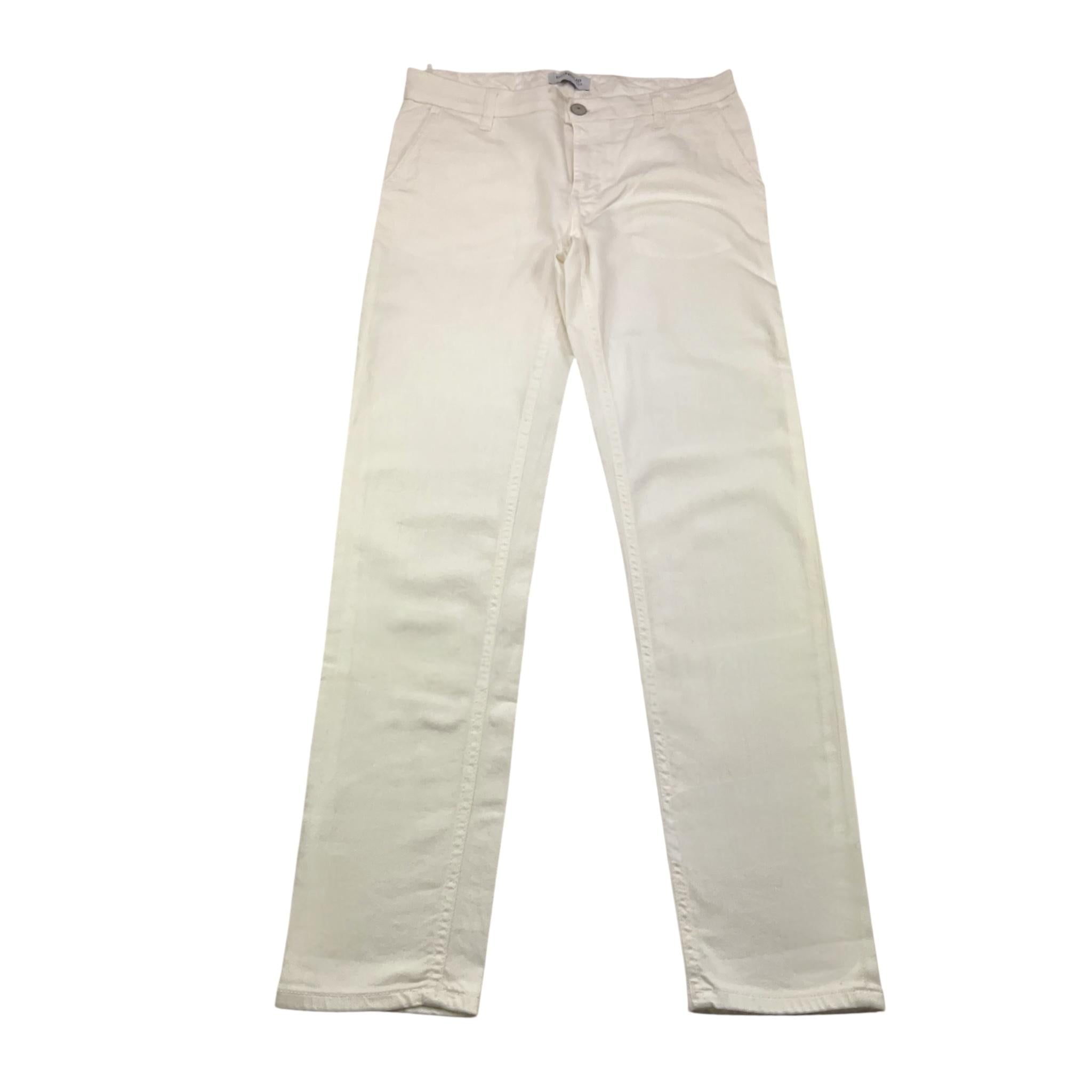 Dondup Pantalone Tinta Unita con Tasche Americane per Bambino DMPA192 BIANCO DONDUP 