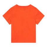 Stella Mccartney T-Shirt Girocollo Tinta Unita Con Stampa In Contrasto Arancione Per Neonato