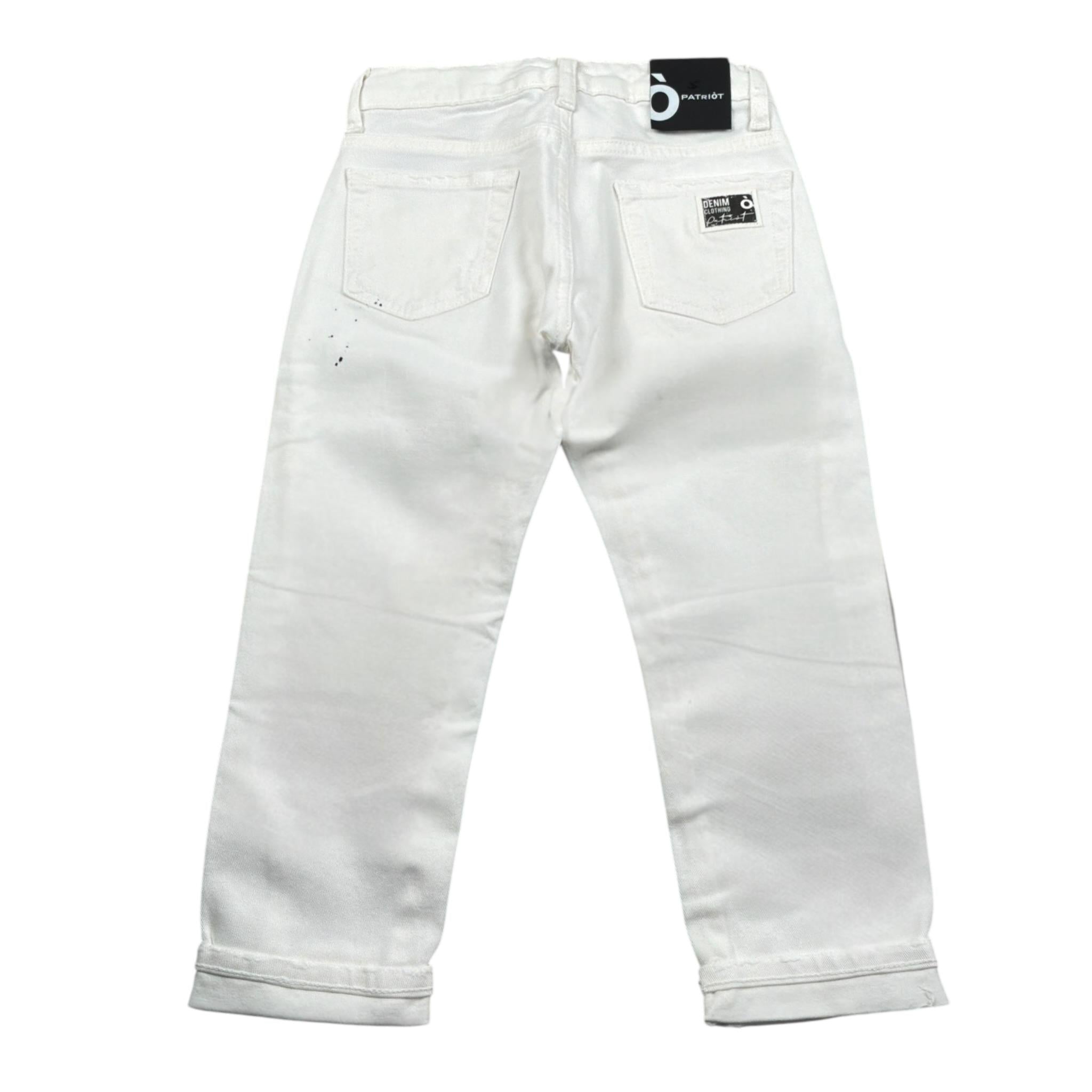 Patriot Pantalone tinta unita con Strappi Bianco per Bambino PB04 BIANCO PATRIOT 