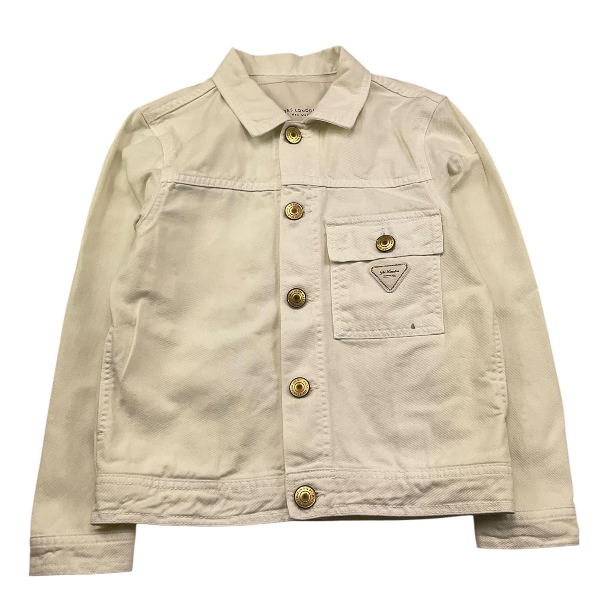 Yes London Giubbino In Denim Tinta Unita per Bambino JR0042 PANNA YES LONDON 