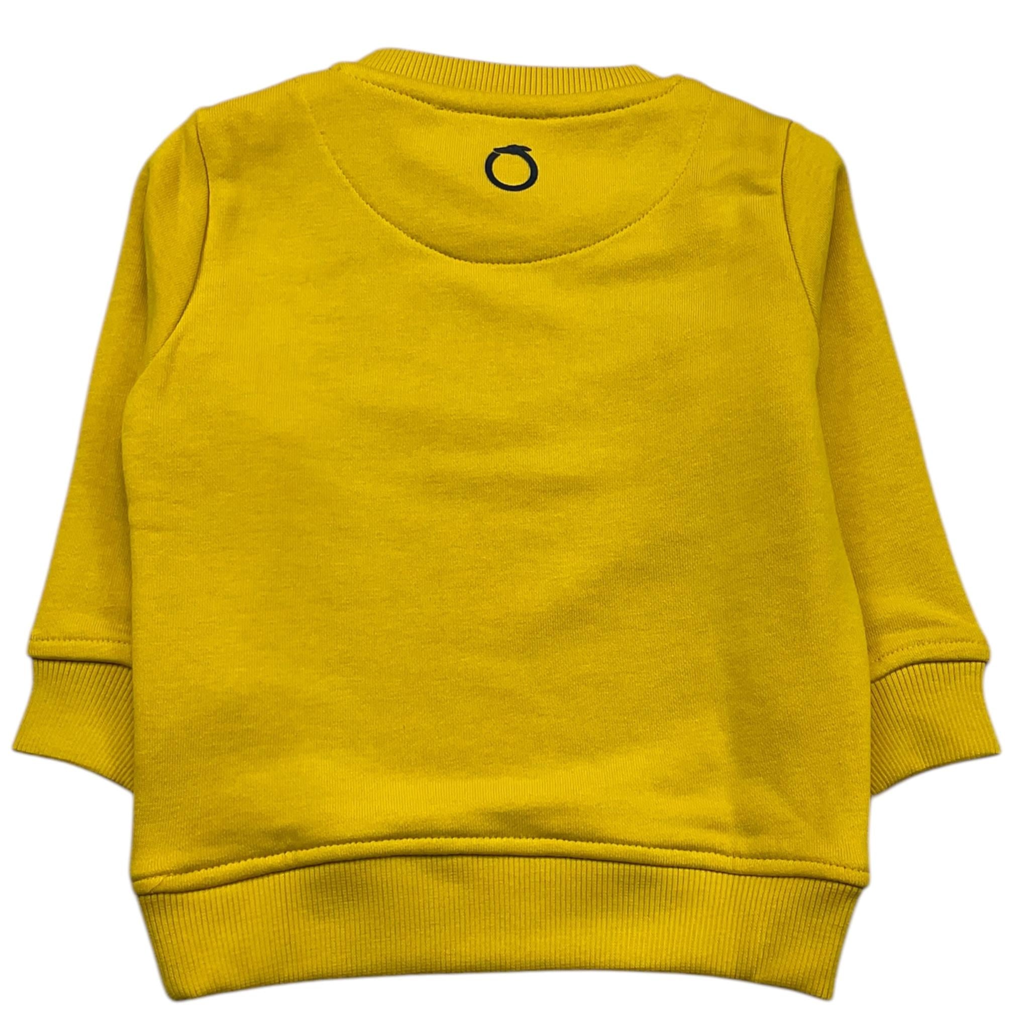 TRUSSARDI felpa chiusa girocollo tinta unita con stampa in contrasto Giallo per Bambino TIA24086FE GIALLO TRUSSARDI 