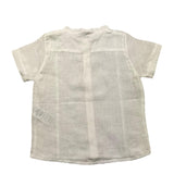 Wedoble Camicia Mezza Manica Tinta Unita Collo Coreano Panna Per Neonato