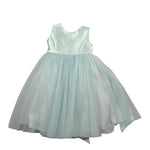 Isabel Abito Cerimonia Tinta Unita con Tulle per Bambina 23C262B VERDE ACQUA ISABEL 