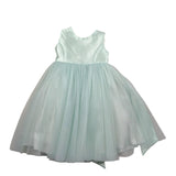 Isabel Abito Cerimonia Tinta Unita con Tulle per Bambina 23C262B VERDE ACQUA ISABEL 