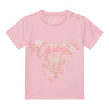 Guess T-Shirt Girocollo Tinta Unita con Stampa per Neonata A5GI03K6YW4 ROSA GUESS 