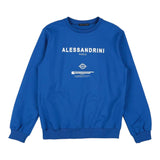Daniele Alessandrini Felpa Chiusa Girocollo Tinta Unita Con Stampa In Contrasto Blu Per Bambino