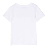 Balmain T-Shirt Girocollo Tinta Unita con Brillantini per Bambina BS8B61 BIANCO BALMAIN 
