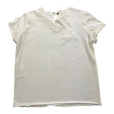 Zhoe & Tobiah T-Shirt Tinta Unita Girocollo Con Stampa Panna Per Neonato
