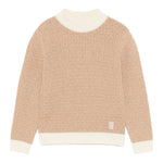 ELEVENTY maglia mezzo collo tinta unita con profili in contrasto Beige per Bambina EV9P10 BEIGE ELEVENTY 