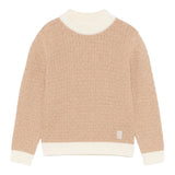 ELEVENTY maglia mezzo collo tinta unita con profili in contrasto Beige per Bambina EV9P10 BEIGE ELEVENTY 