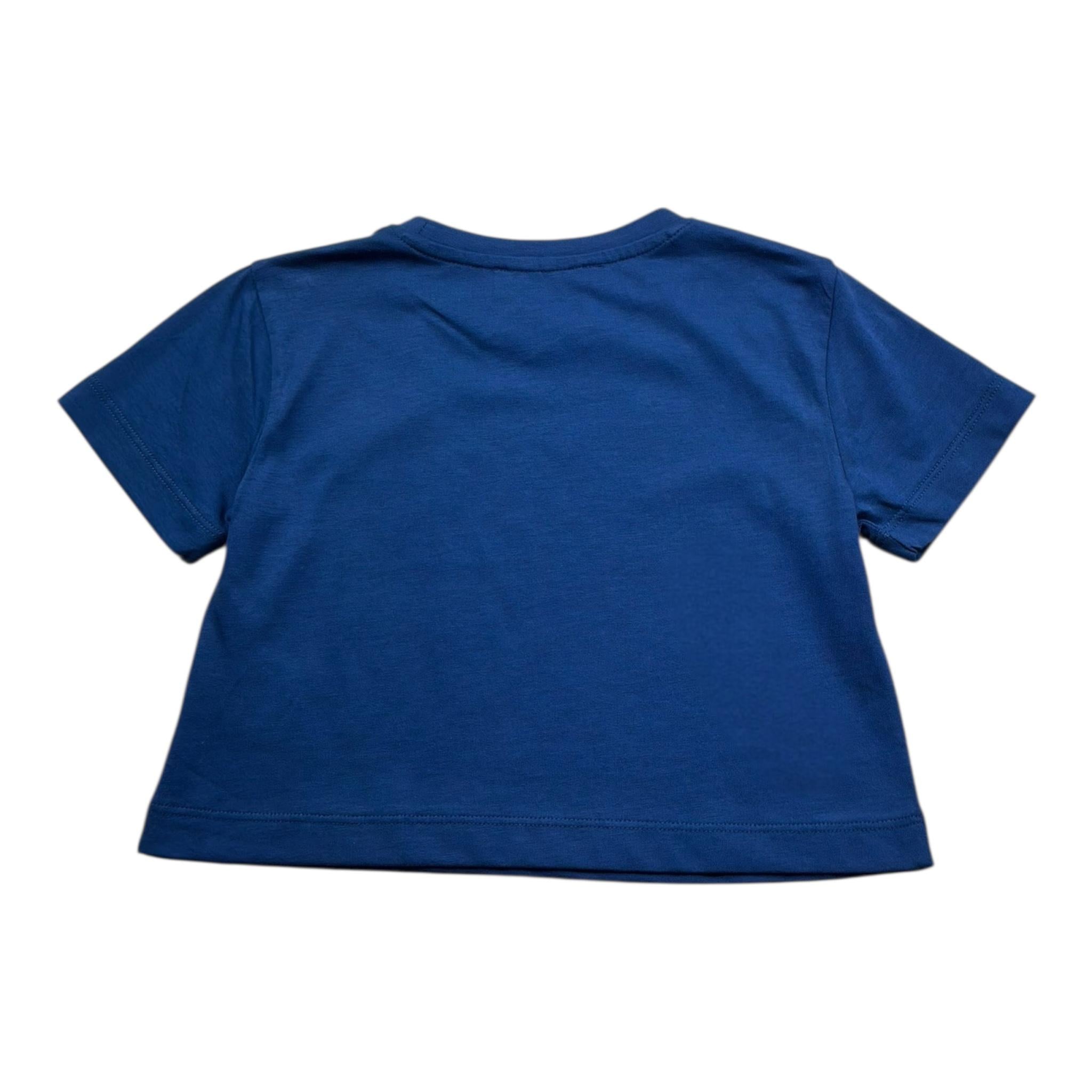 t.shirt girocollo tinta unita con stampa TGP26004TSJJ BLU TRUSSARDI 