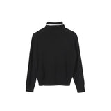 N°21 maglia modello dolcevita tinta unita con logo Nero per Bambina N2100A NERO N°21 