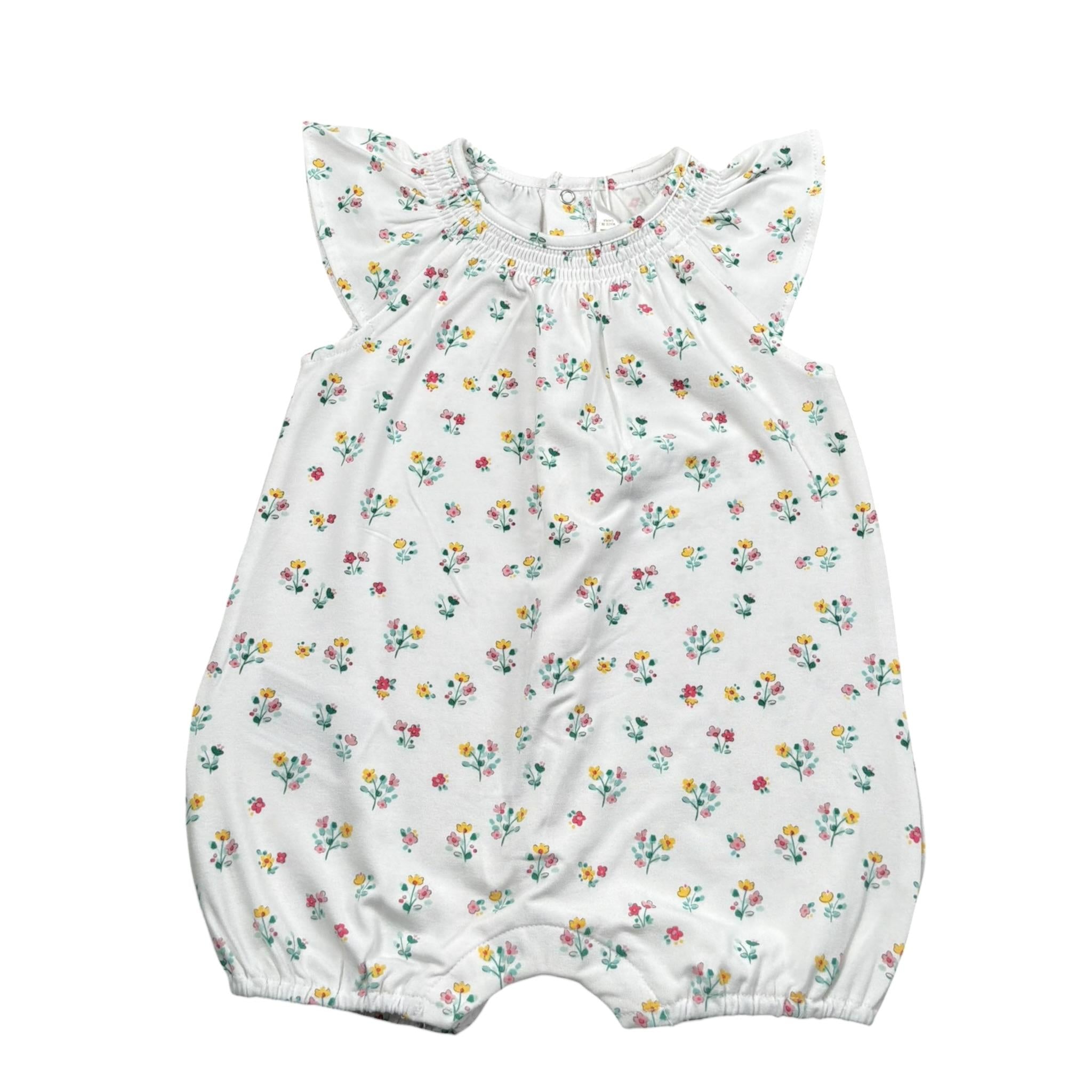 Mayoral Pagliaccetto Tinta Unita con Fantasia Fiori per Neonata JEJJ BIANCO MAYORAL 