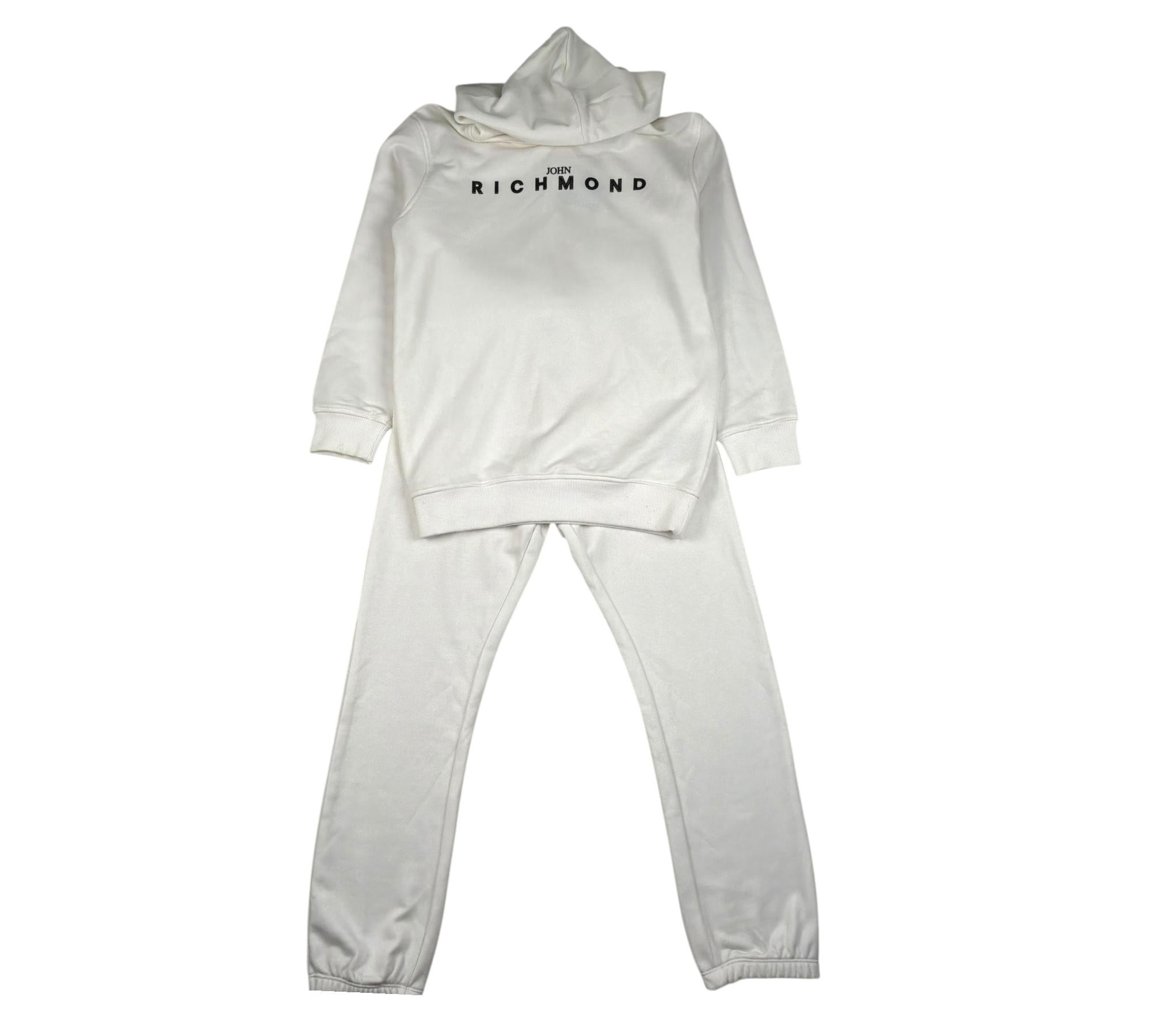 John Richmond Completo 2 Pezzi Felpa-Pantalone Tinta Unita per Bambino RGP26013CF BIANCO JOHN RICHMOND 