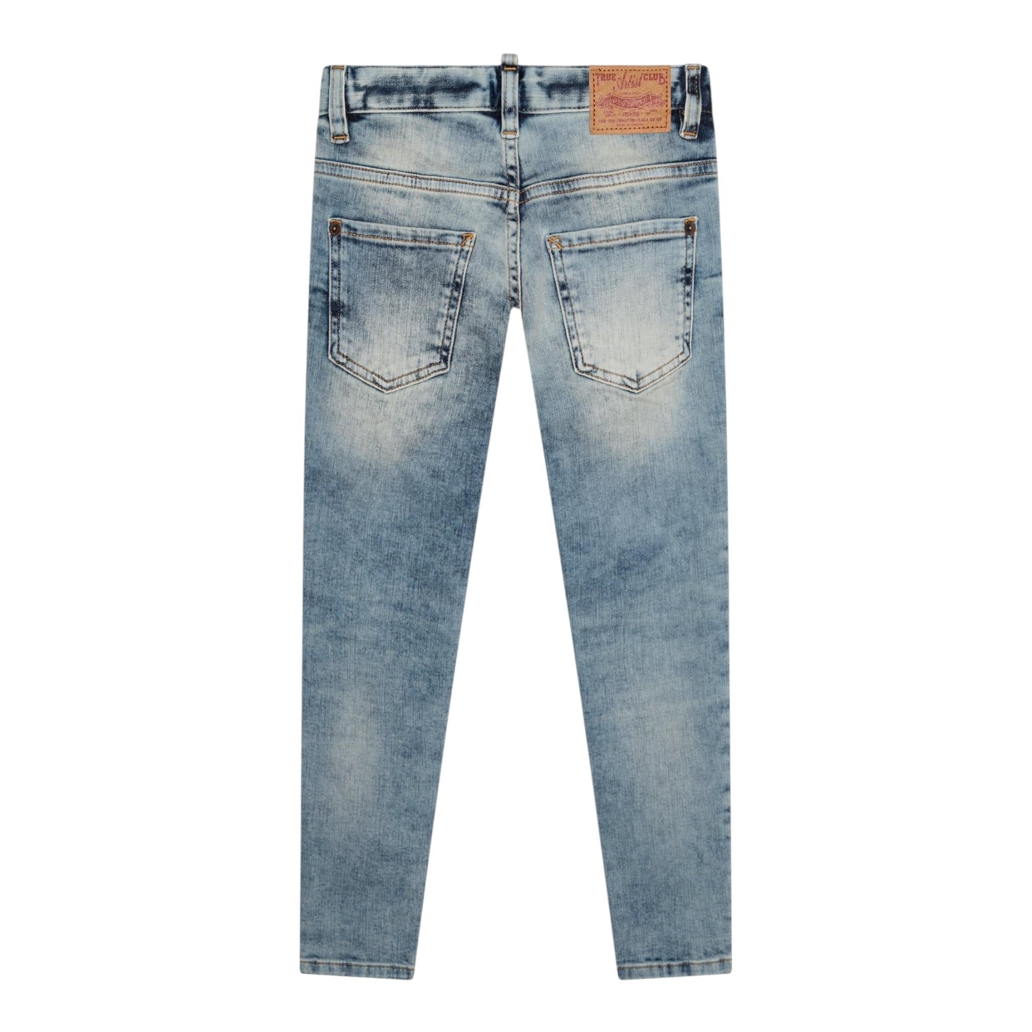 Dsquared2 Jeans Tinta Unita con 5 Tasche per Bambino DQ03LD AZZURRO DSQUARED2 
