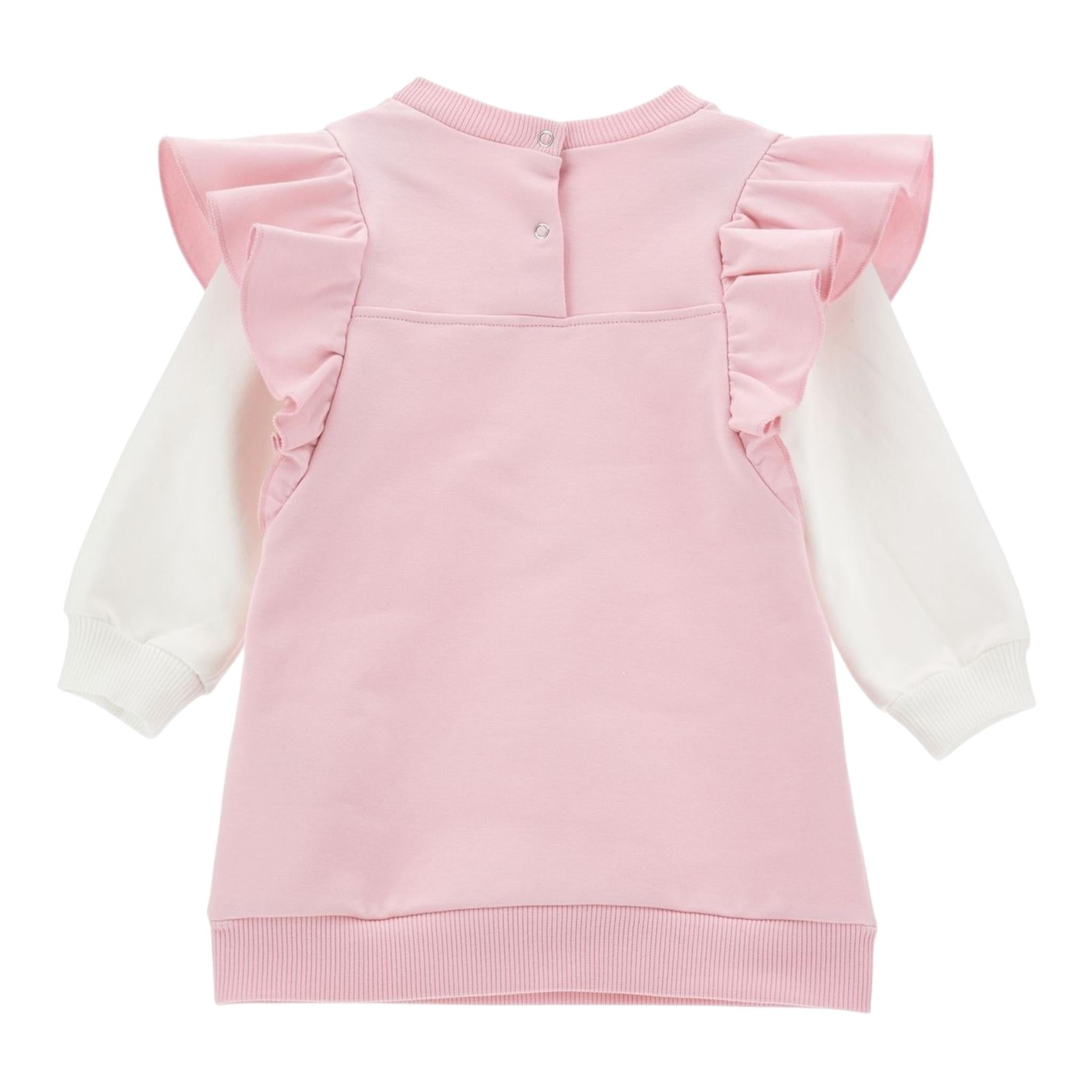 Monnalisa Abito Bicolore con Maniche In Contrasto per Neonata 39D905 ROSA MONNALISA 