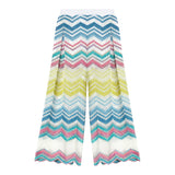 Missoni Pantalone Stampa Fantaisa Modello Palazzo per Bambina MU6B90 BIANCO MISSONI 