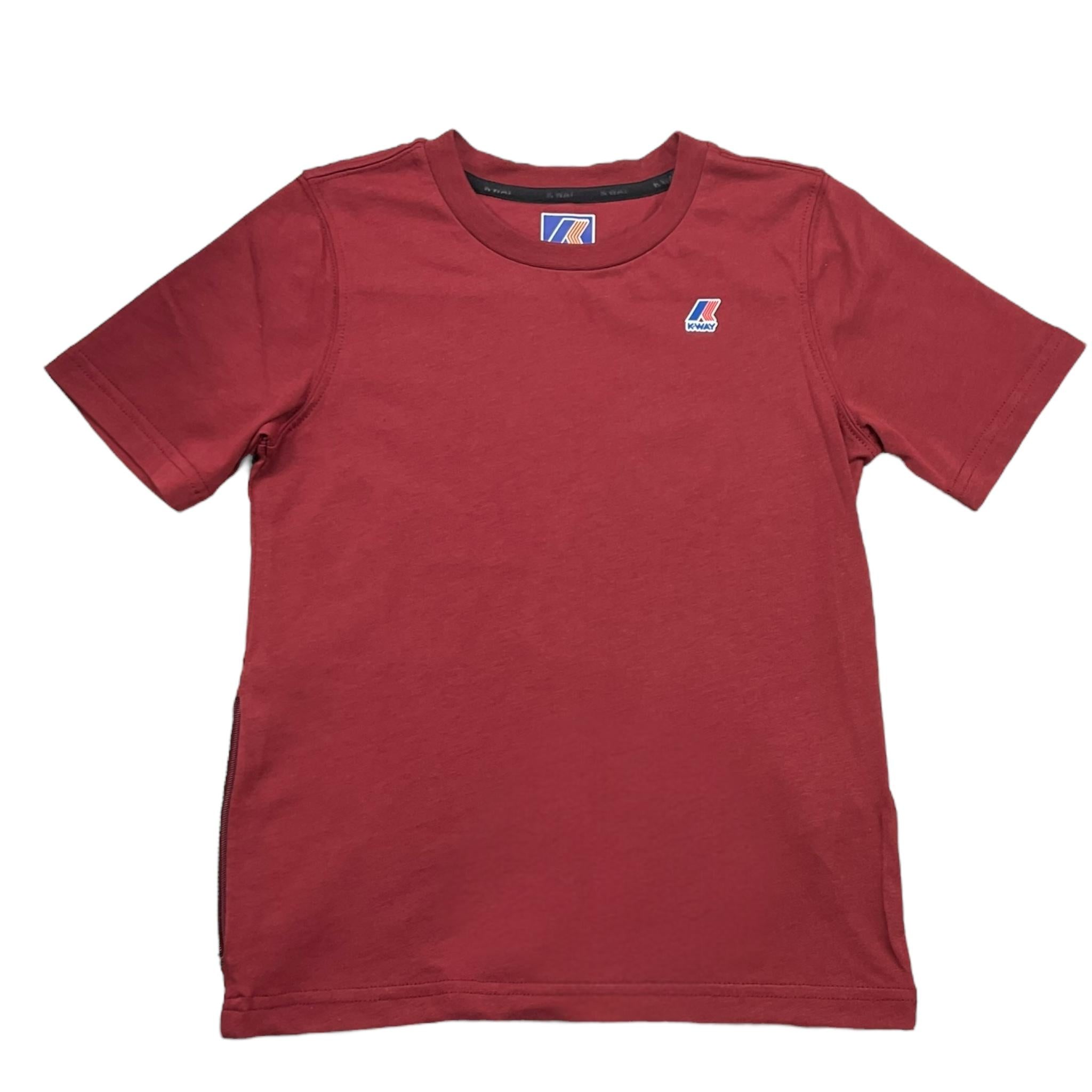K-WAY t-shirt girocollo tinta unita con stampa Bordeaux per Bambino K7133YW BORDEAUX K-WAY 