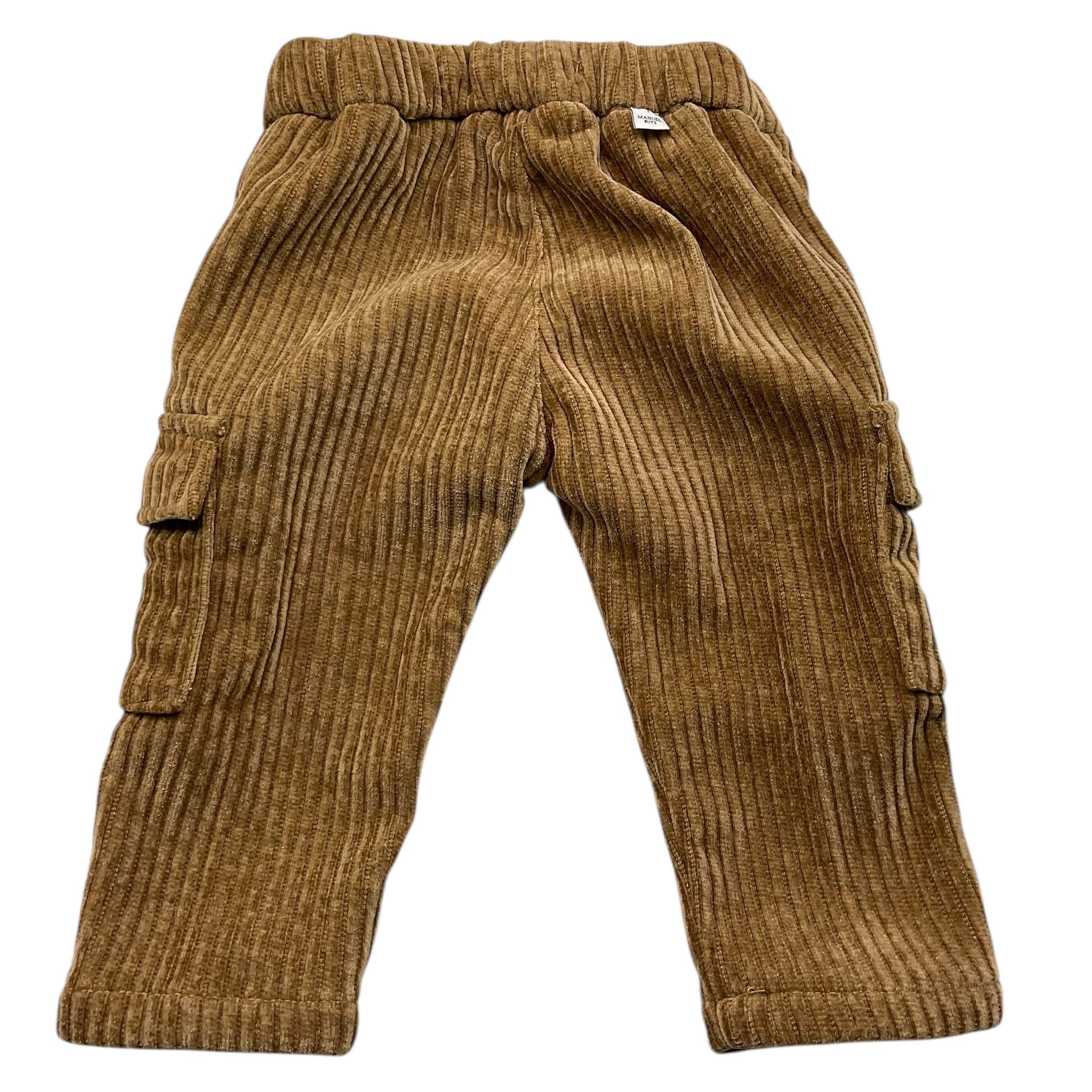 MANUEL RITZ pantalone tinta unita con elastico in vita in velluto Marrone per Bambino MR2837J MARRONE MANUEL RITZ 