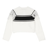 TWINSET maglia girocollo bicolore con frange Bianco/nero per Neonata 242GJ3163N BIANCO/NERO TWINSET 