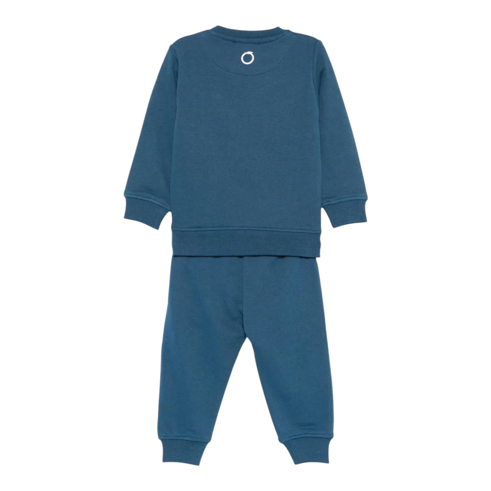 TRUSSARDI completo 2pz felpa-pantalone tinta unita Blu per Neonato TIA24121CFNX BLU TRUSSARDI 