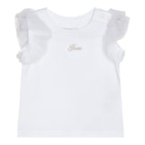 Guess T-Shirt Girocollo Tinta Unita con Logo per Neonata K5GI18K6YW4 BIANCO GUESS 